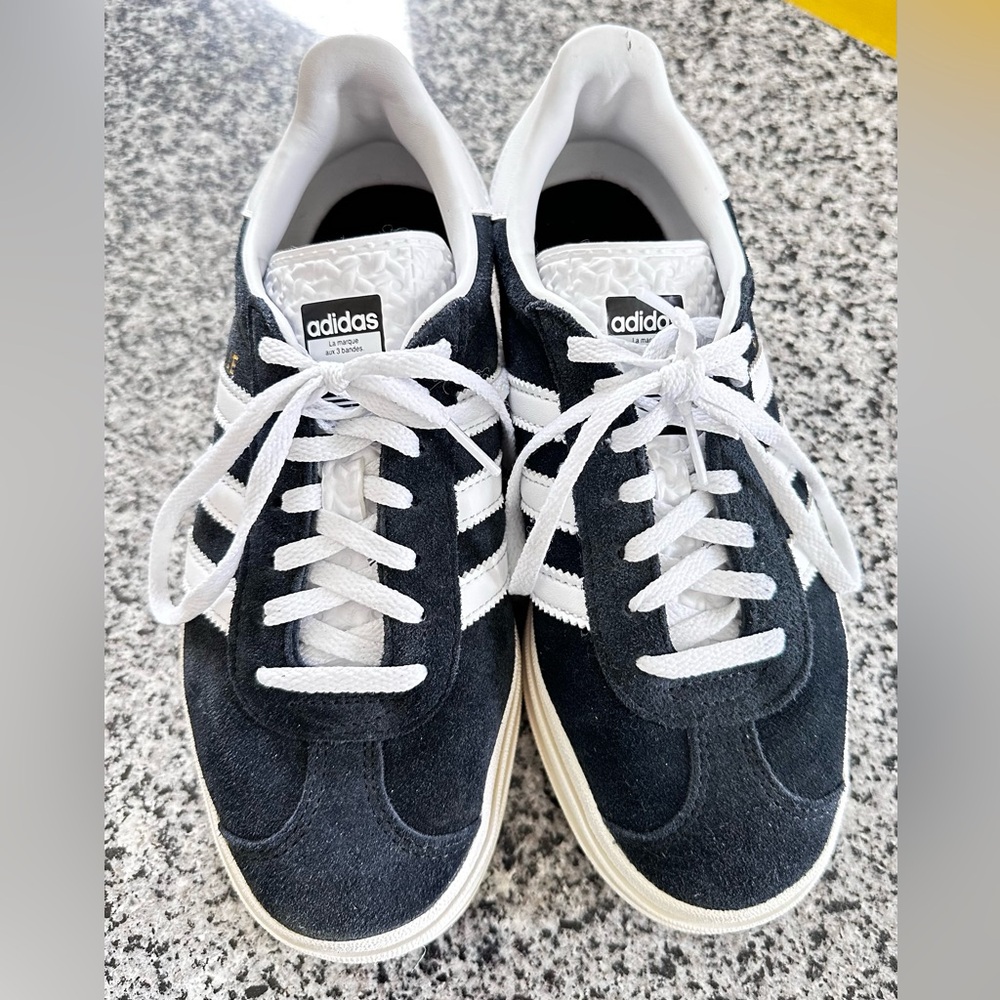 adidas Women's Black and White Suede Sneakers